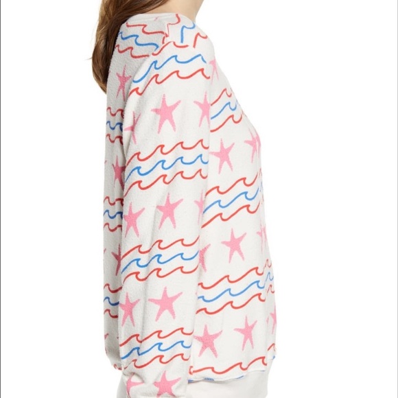 🔥WILDFOX🔥Sea Stars & Stripes Baggy Beach Jumper Patriotic Top Rare Small NWT - Picture 2 of 6